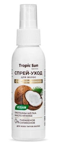 Изображение товара Спрей-уход кокосовый для волос Krassa Tropic Sun 100мл Спрей-уход кокосовый для волос Krassa Tropic Sun 100мл фотография