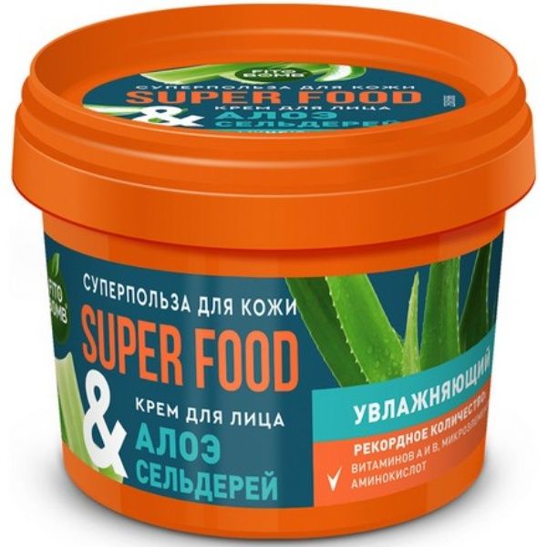 Изображение товара Fito Superfood крем для лица алоэ и сельдерей увлажняющая 100мл Fito Superfood крем для лица алоэ и сельдерей увлажняющая 100мл фотография