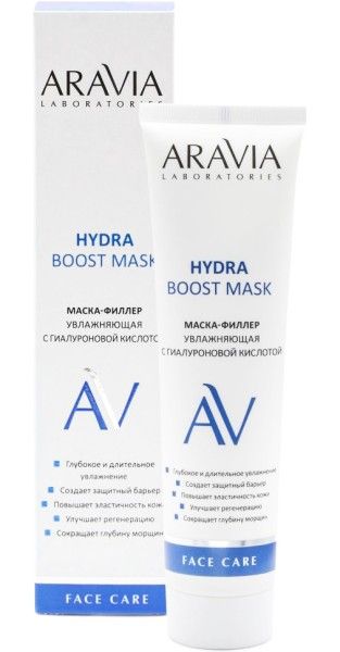 Изображение товара Маска-филлер увлажняющая Hydra Boost Mask с гиалуроновой кислотой Aravia Laboratories 100мл Маска-филлер увлажняющая Hydra Boost Mask с гиалуроновой кислотой Aravia Laboratories 100мл фотография