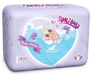 Подгузники-трусики TOKIBABY детские XXL 16шт