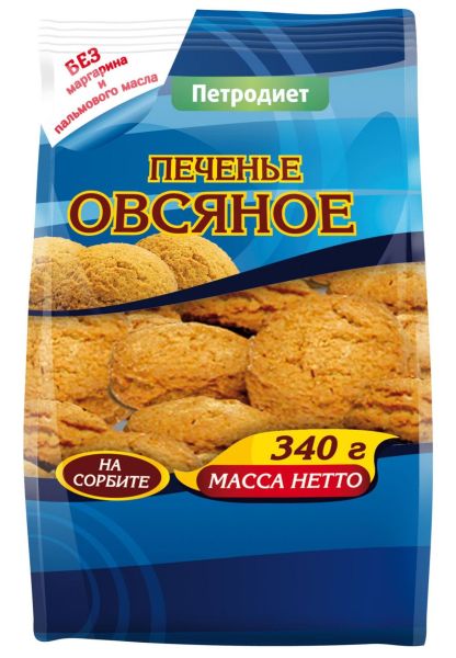 Изображение товара Печенье овсяное на сорбите 340г Печенье овсяное на сорбите 340г фотография