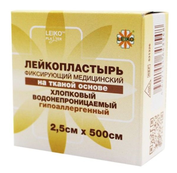 Изображение товара Лейкопластырь Leiko фиксирующий на водонепроницаемой основе 2,5х500см Лейкопластырь Leiko фиксирующий на водонепроницаемой основе 2,5х500см фотография